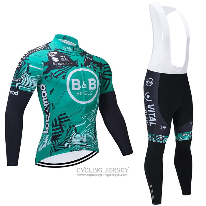 2021 Cycling Jersey Vital Concept-bb Hotels Green Long Sleeve And Bib Tight